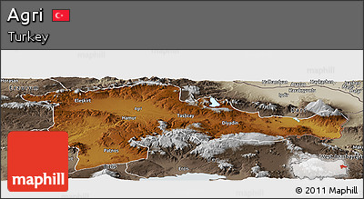 Physical Panoramic Map of Agri, semi-desaturated