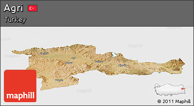 Satellite Panoramic Map of Agri, single color outside