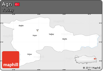Silver Style Simple Map of Agri, single color outside