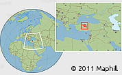 Savanna Style Location Map of Ankara, within the entire country