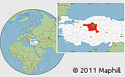 Savanna Style Location Map of Ankara, highlighted country
