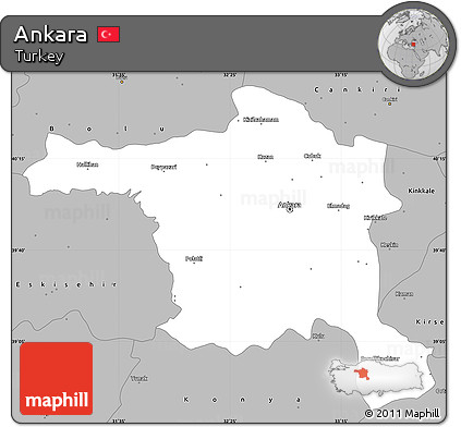 Gray Simple Map of Ankara