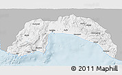 Gray 3D Map of Antalya, single color outside