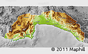 Physical 3D Map of Antalya, desaturated