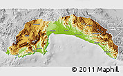 Physical 3D Map of Antalya, lighten, desaturated