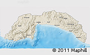 Shaded Relief 3D Map of Antalya, single color outside