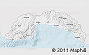 Silver Style 3D Map of Antalya, single color outside