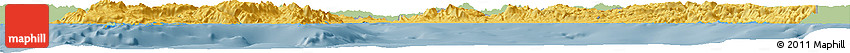 Savanna Style Horizon Map of Antalya, single color outside