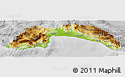 Physical Panoramic Map of Antalya, lighten, desaturated