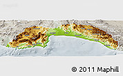 Physical Panoramic Map of Antalya, lighten, semi-desaturated