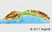 Physical Panoramic Map of Antalya, single color outside