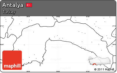 Blank Simple Map of Antalya, no labels