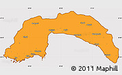 Political Simple Map of Antalya, cropped outside