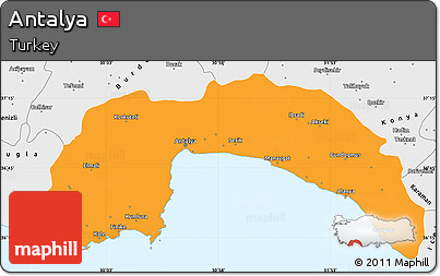 Free Political Simple Map Of Antalya Single Color Outside Borders And Labels
