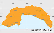 Political Simple Map of Antalya, single color outside