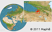 Satellite Location Map of Artvin