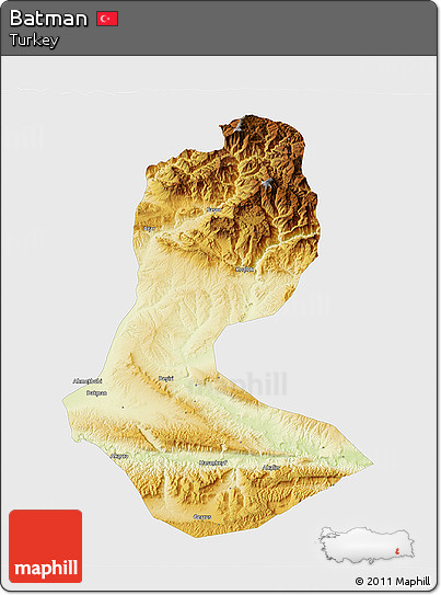 Physical 3D Map of Batman, single color outside