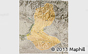 Satellite 3D Map of Batman, semi-desaturated