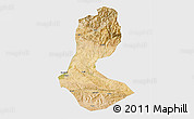 Satellite 3D Map of Batman, single color outside