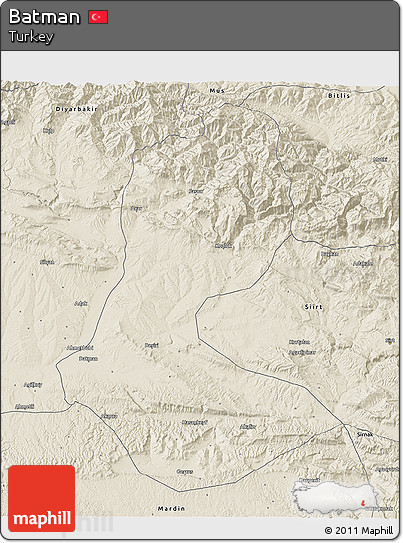 Shaded Relief 3D Map of Batman