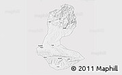 Silver Style 3D Map of Batman, single color outside