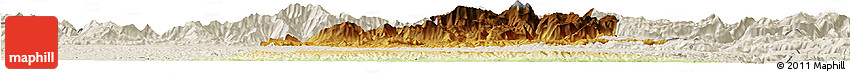 Physical Horizon Map of Batman, shaded relief outside