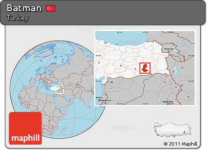 Gray Location Map of Batman, highlighted country
