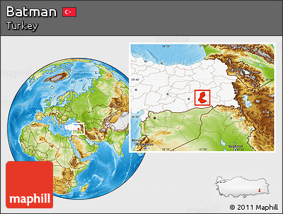 Physical Location Map of Batman, highlighted country