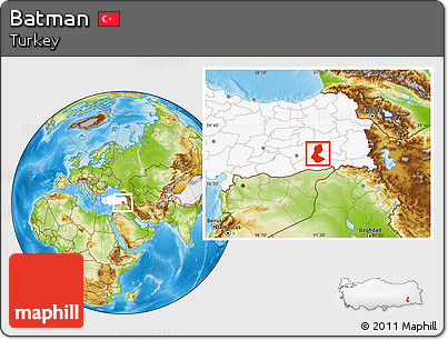 Physical Location Map of Batman, highlighted country