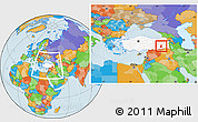 Political Location Map of Batman, highlighted country, within the entire country