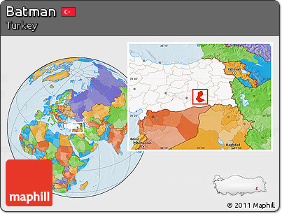 Political Location Map of Batman, highlighted country
