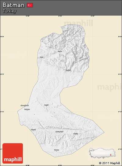 Classic Style Map of Batman, single color outside