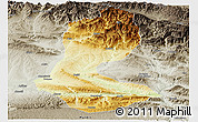 Physical Panoramic Map of Batman, semi-desaturated