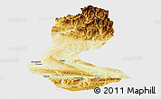 Physical Panoramic Map of Batman, single color outside