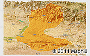Political Panoramic Map of Batman, satellite outside