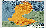 Political Panoramic Map of Batman, semi-desaturated