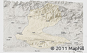 Shaded Relief Panoramic Map of Batman, semi-desaturated