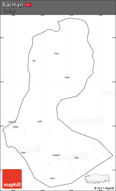 Blank Simple Map of Batman, cropped outside
