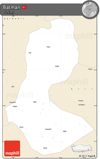 Classic Style Simple Map of Batman