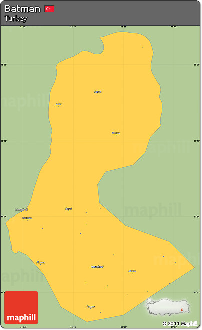 Savanna Style Simple Map of Batman, single color outside