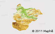 Physical 3D Map of Bilecik, cropped outside