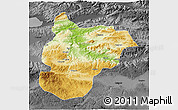 Physical 3D Map of Bilecik, darken, desaturated
