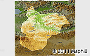 Physical 3D Map of Bilecik, darken