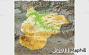 Physical 3D Map of Bilecik, darken, semi-desaturated