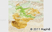 Physical 3D Map of Bilecik, lighten