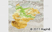 Physical 3D Map of Bilecik, lighten, semi-desaturated