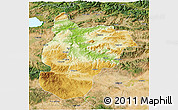 Physical 3D Map of Bilecik, satellite outside