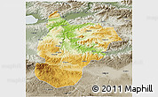 Physical 3D Map of Bilecik, semi-desaturated