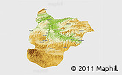 Physical 3D Map of Bilecik, single color outside