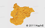 Political 3D Map of Bilecik, single color outside